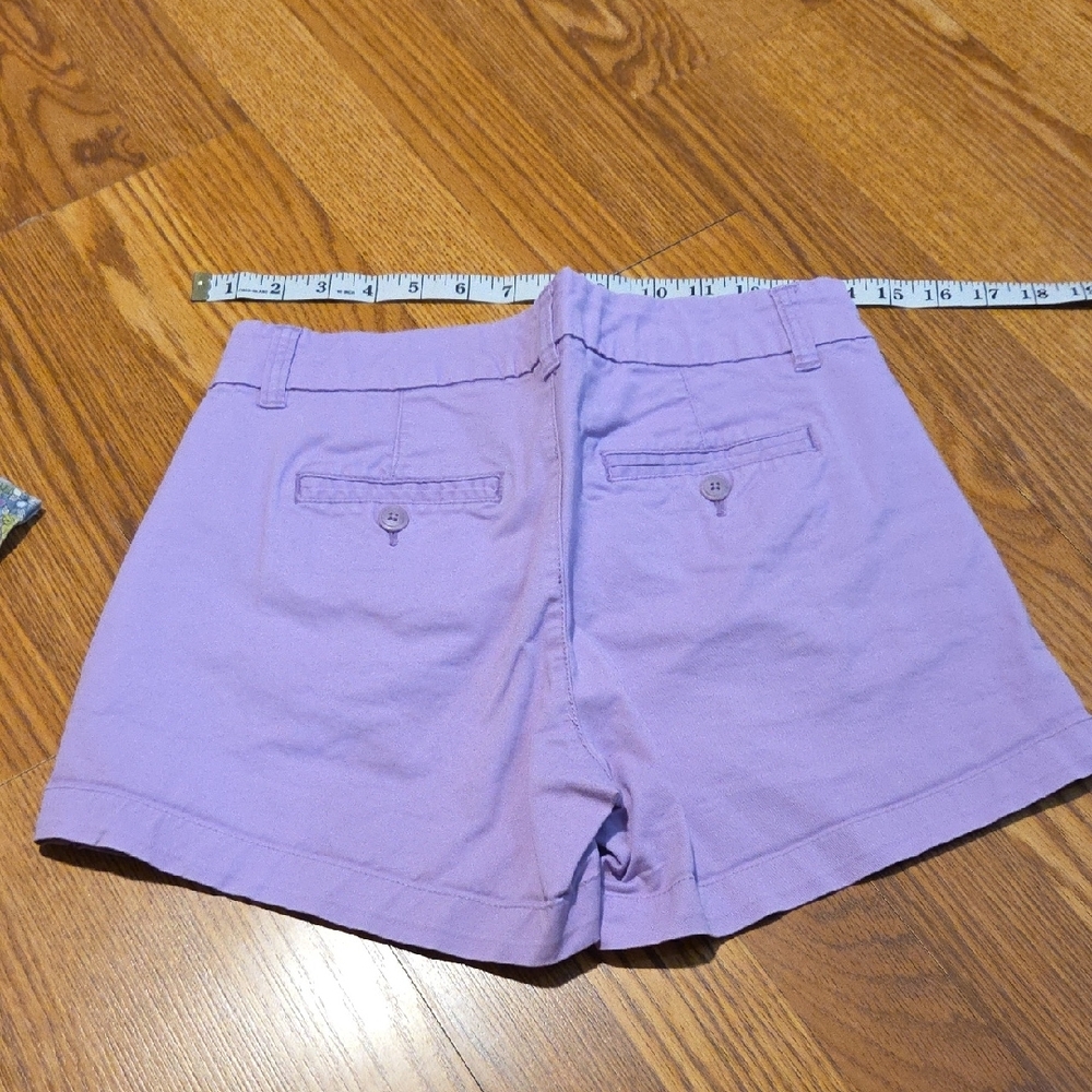 LOFT Purple and Green Bermuda Shorts with Floral Design - Picture 6 of 7